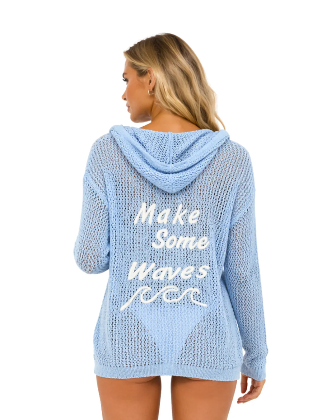 Women’s Embroidered Beach Cover-Up Hoodie - Image 4